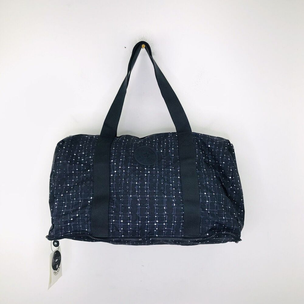 Kipling Duffle Bag Honestpack Covertible Zippers Tile Navy Blue Packable NWT